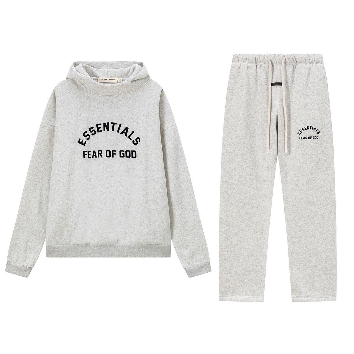 Fear Of God Essentials 3D Silicone Logo Fleece Hoodie Sweatpants Set