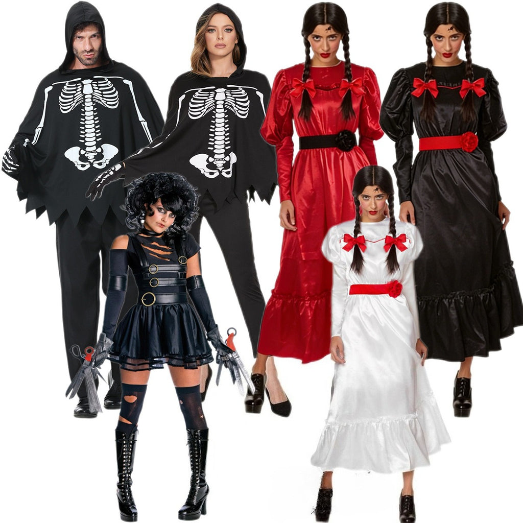 Halloween Men & Women Skeleton Ghost Bride Cosplay Couple Party Sets