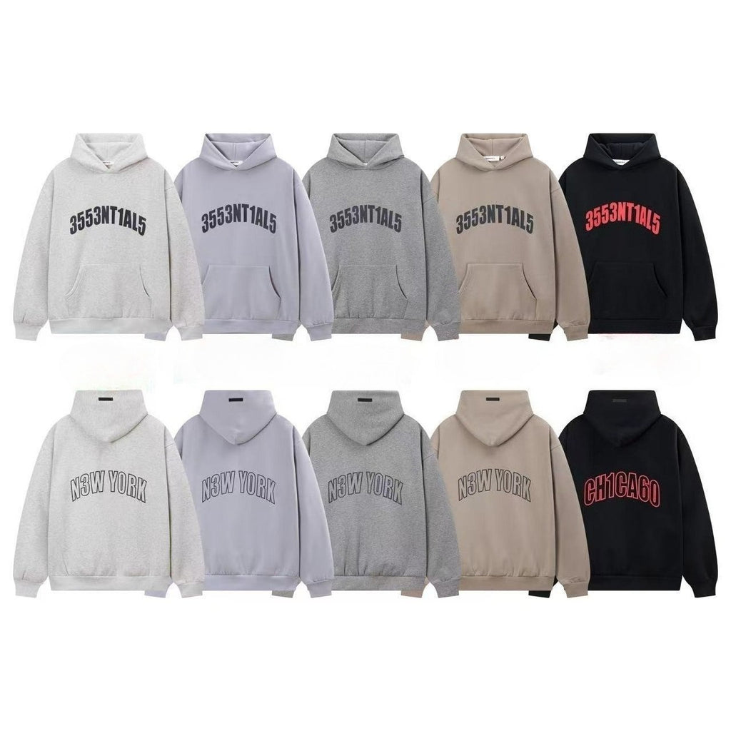 Fear Of God Essentials Rubber Print Letter Pullover Hoodie Unisex