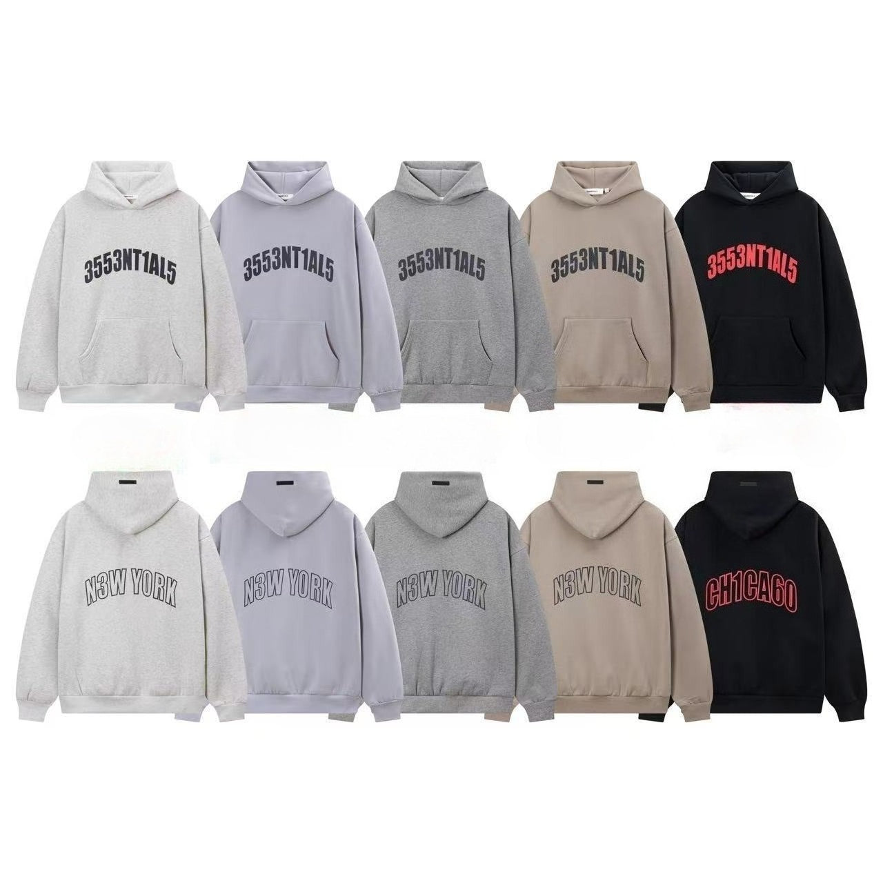 Fear Of God Essentials Rubber Print Letter Pullover Hoodie Unisex